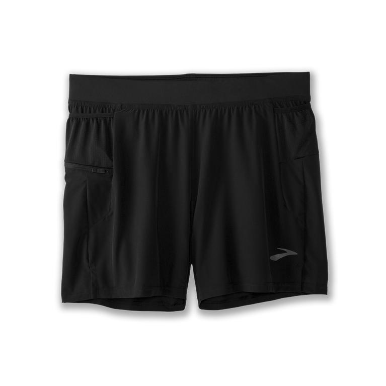 Brooks Men's SHERPA 5 2-IN-1 Running Shorts - Black - Canada (IYDUX-3890)